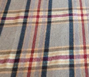 Grey red black check woven welsh blanket